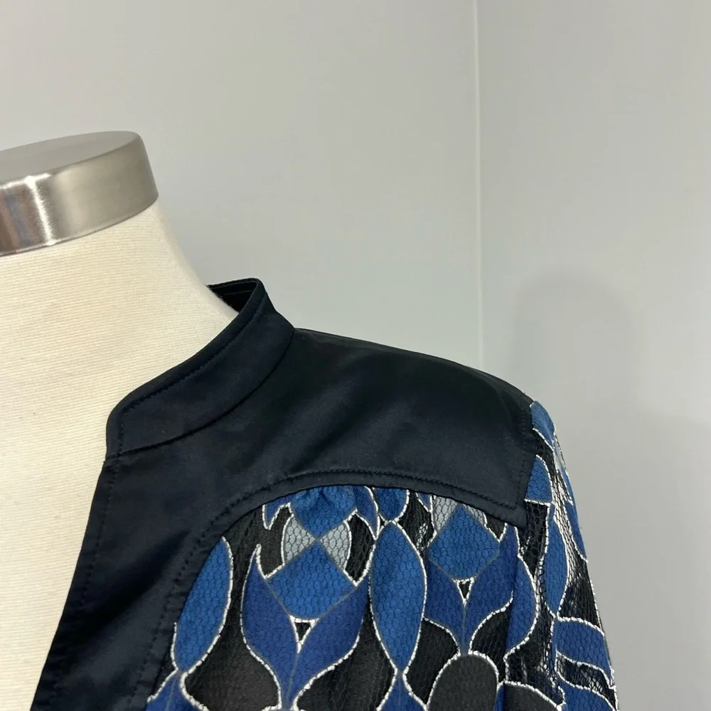 Tory Burch‎ Black/Navy Print Blouse